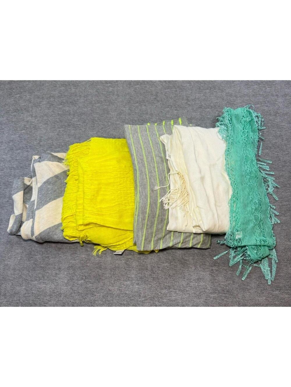Scarf’s LOT Of 5-J.Crew/Old Navy/White/Gray/Blue/Yellow
